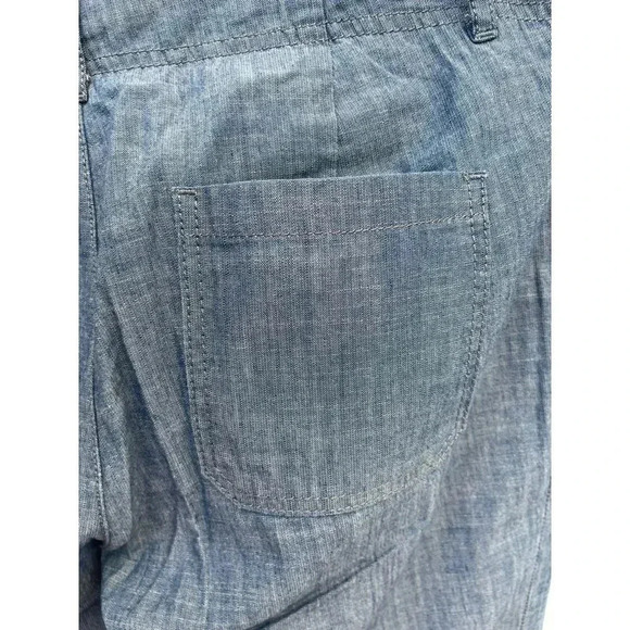 Banana Republic Womens Flat Front Trouser Wide Leg Pants Chambray Blue Sz 8 - Picture 9 of 13